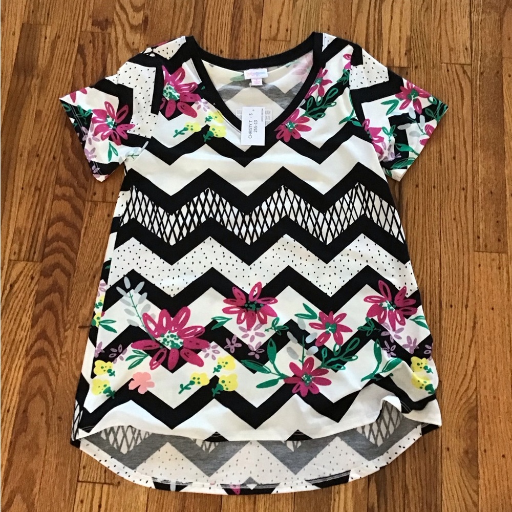 Lularoe Christy Floral Chevron Print Top #30